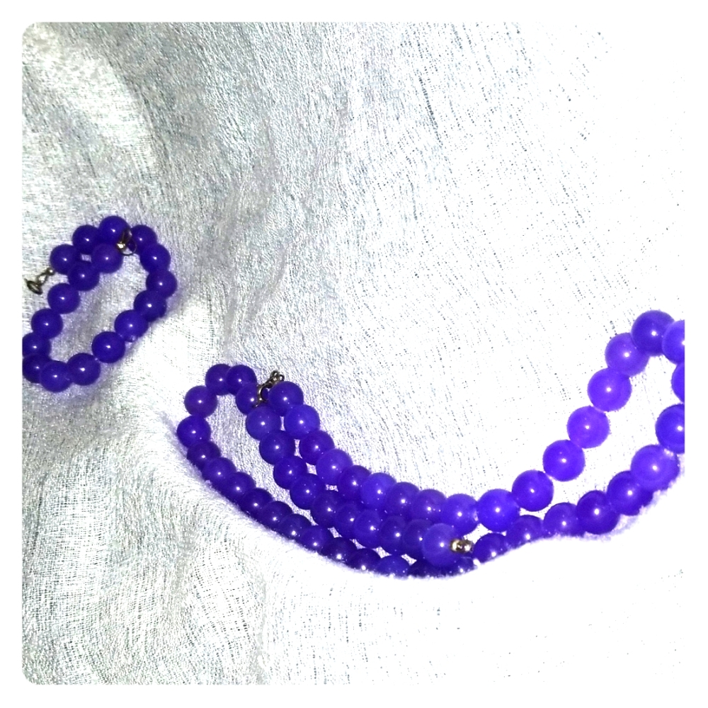 Purple stone jewelry set
